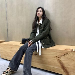 High-Waisted Gray Flared Denim Pants for Women - Versatile Slim-Fit Trousers for Spring and Autumn, Y2K Inspired Style