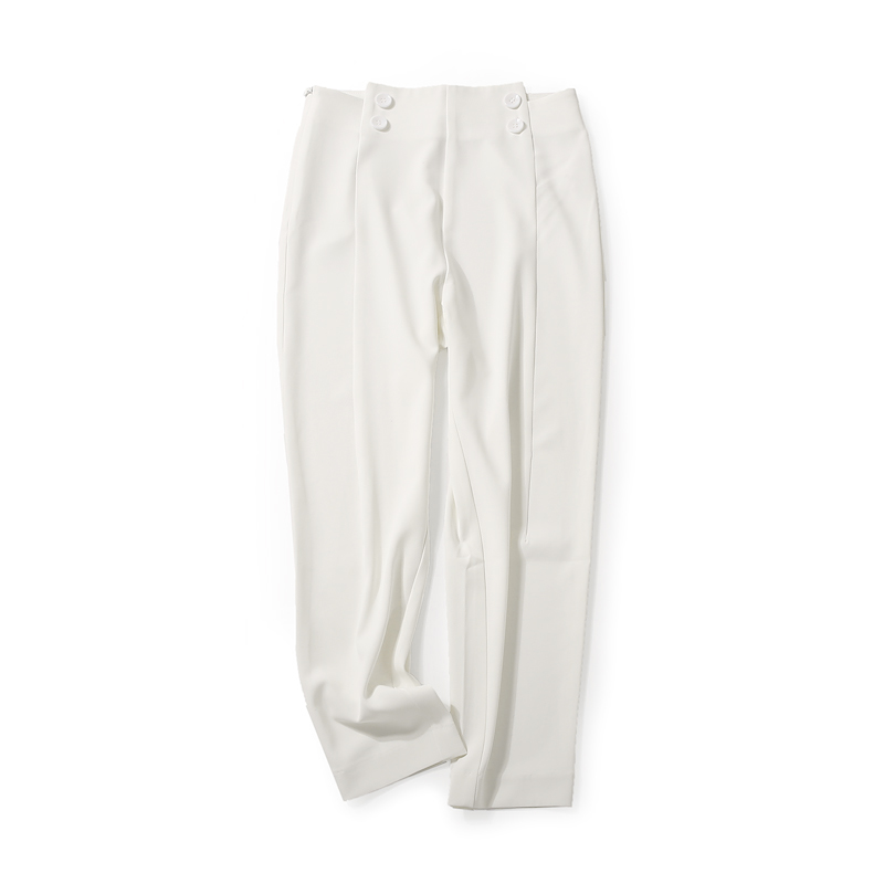 High-Waisted Irregular Casual Pants for Women - Versatile Solid Color Slim Fit Nine-Point Trousers for Summer Style
