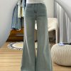 High-Waisted Light-Colored Flared Jeans for Women - Summer Slim Wide-Leg Versatile Straight Pants