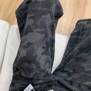 High-Waisted Loose Wide-Leg Camouflage Denim Work Pants for Women - American Retro Summer Style Slimming Casual Trousers