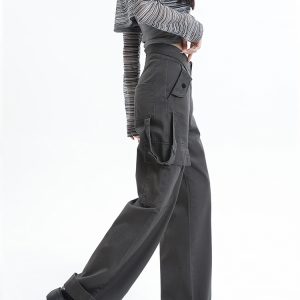 High-Waisted Pink Jazz Dance Pants for Women - Summer Slim Straight Wide-Leg Style, Trendy Dopamine Fashion