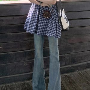High-Waisted Retro Flared Jeans for Women, Summer Slim-Fit Stretchy Straight-Leg Trousers, Y2K Vintage Style Fashion