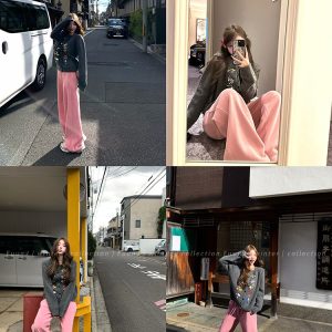 High-Waisted Slim Straight Loose Casual Sweatpants for Women - Wide-Leg Floor-Length Relaxed Fit Pants for Comfortable Style