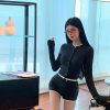 High-Waisted Slimming Knitted Two-Piece Set for Women - Spring Floral Top and Shorts, Trendy Casual Outfit