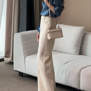 High-Waisted Structured Wide-Leg Pants for Women - 2025 Summer Style, Petite Fit, Casual Trousers, Elongates Legs, Trendy Fashion