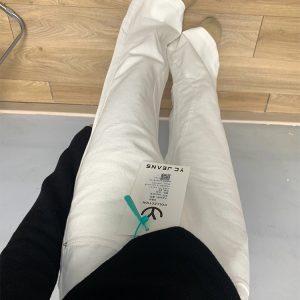 High-Waisted White Flared Denim Pants for Women - Summer Loose Wide-Leg Trousers, Slimming Versatile Style