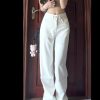 High-Waisted White Wide-Leg Jeans for Women, Slimming Loose Fit Summer Trend, Korean Style Straight-Leg Pants