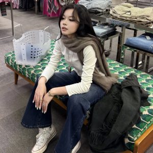 High-Waisted Wide-Leg Deep Blue Washed Denim Pants - Flattering Cut for Effortless Style, Perfect for Y2K and Casual Looks