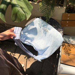 Ice Blue Lazy Tote Bag - Versatile Crossbody Shoulder Bag for Commuting, Trendy Summer Accessory, Blue Island Glimmer Design