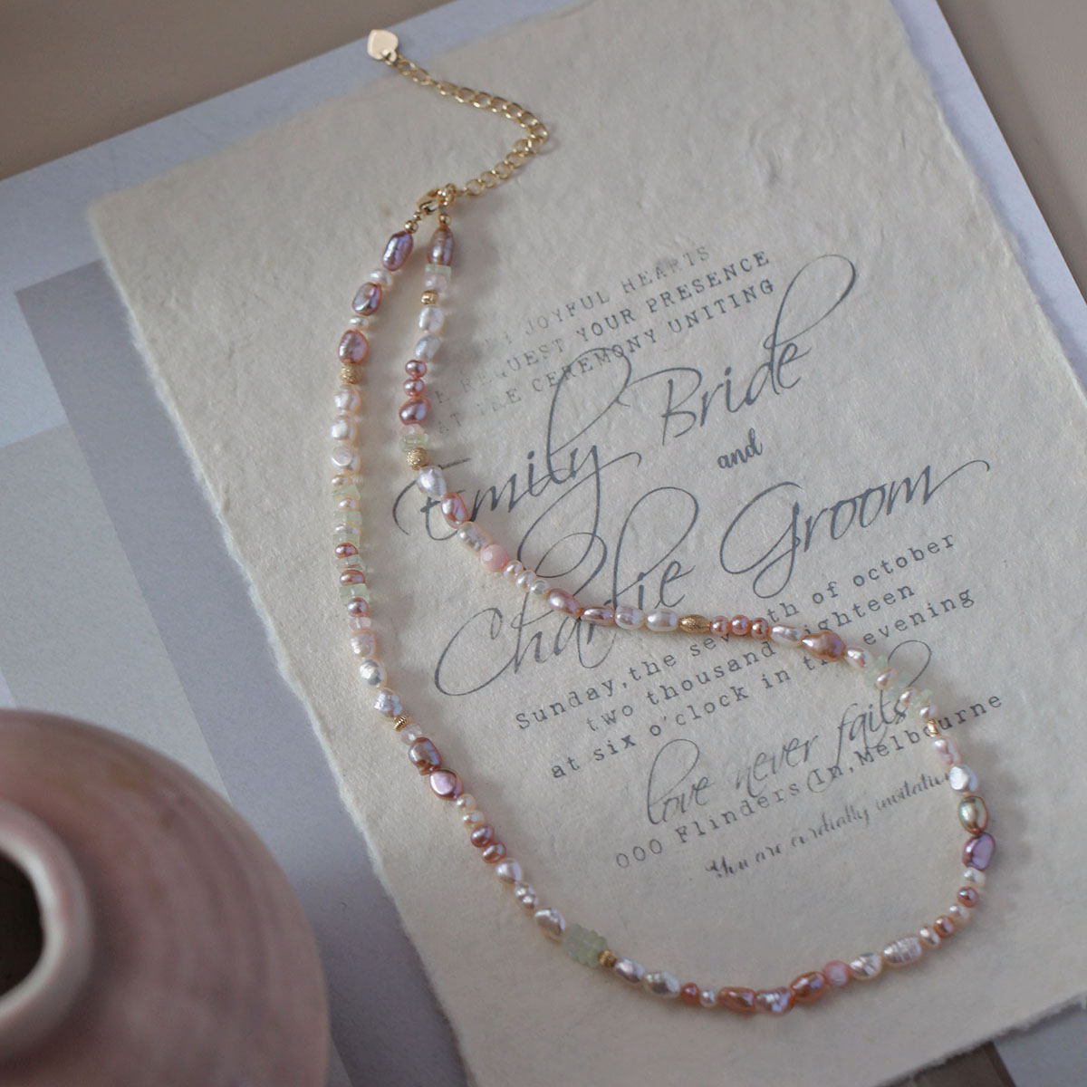 Irregular Freshwater Pearl Necklace with Natural Stones - Girl’s Clavicle Chain, Boho Chic Style, Unique Accessory for Any Outfit