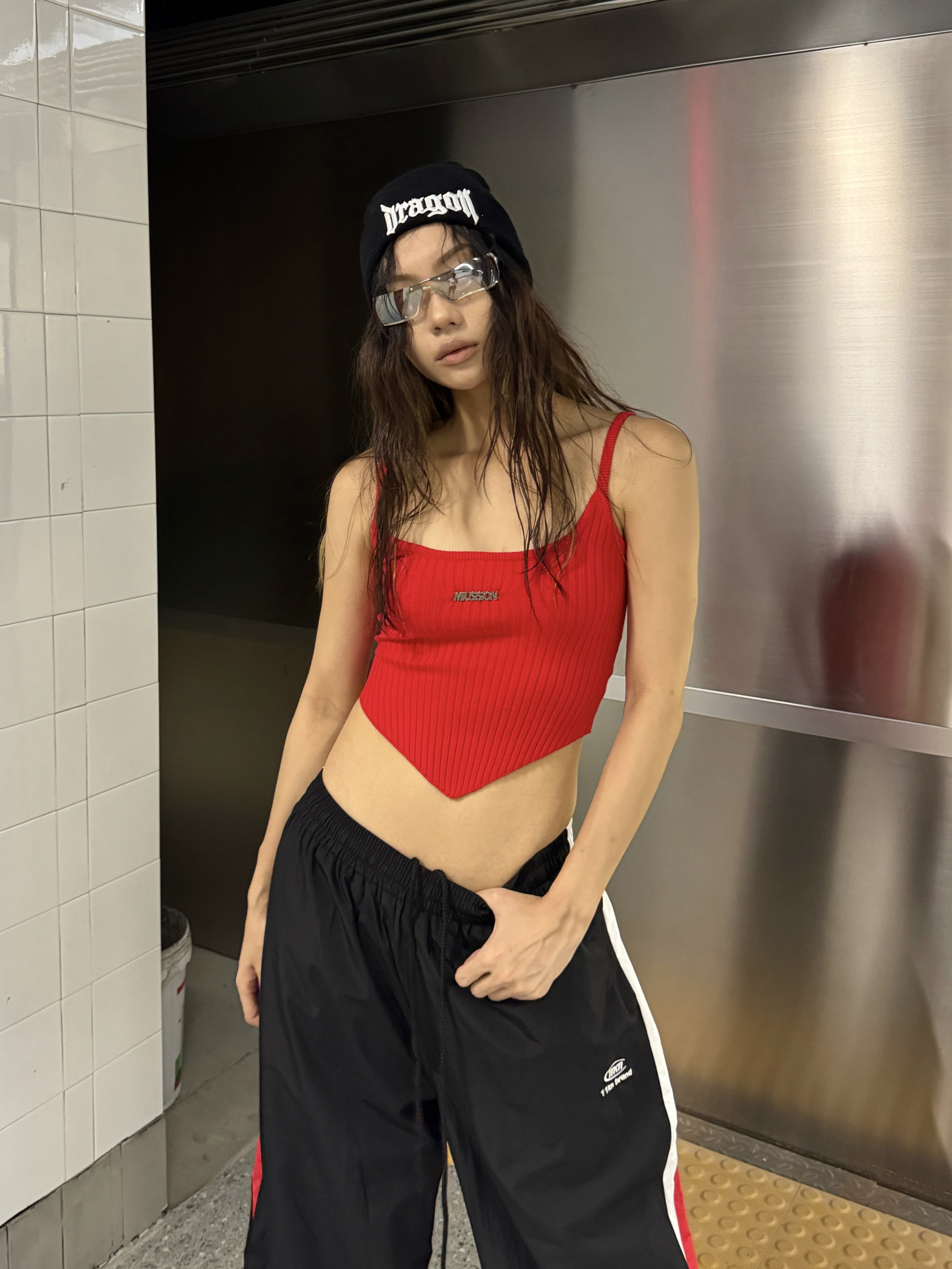 Irregular Knitted Camisole for Women - Sexy Summer Slim-Fit Top, American Style, Heatstroke Vibe, Perfect for Y2K Fashion