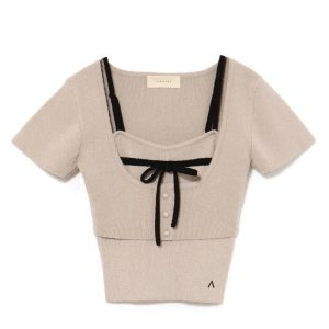 Japanese Style Color-Block Knitted Camisole Two-Piece Set - Niche Design for Summer - Age-Reducing Fashion Staple