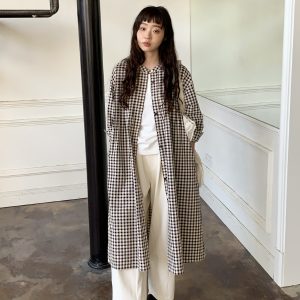 Japanese-Style Plaid Shirt Dress - Loose & Versatile with Flattering Silhouette for Spring/Summer, Artistic Casual Fashion