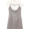 Japanese-Style Slim-Fit Camisole Dress with Short Sleeve Shirt Two-Piece Set - Summer College Wind Fashion