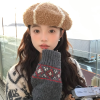Japanese-Style Striped Beret 2024 - Plush Painter Hat for Small Faces, Big Heads, Y2K Aesthetic Fashion Accessory