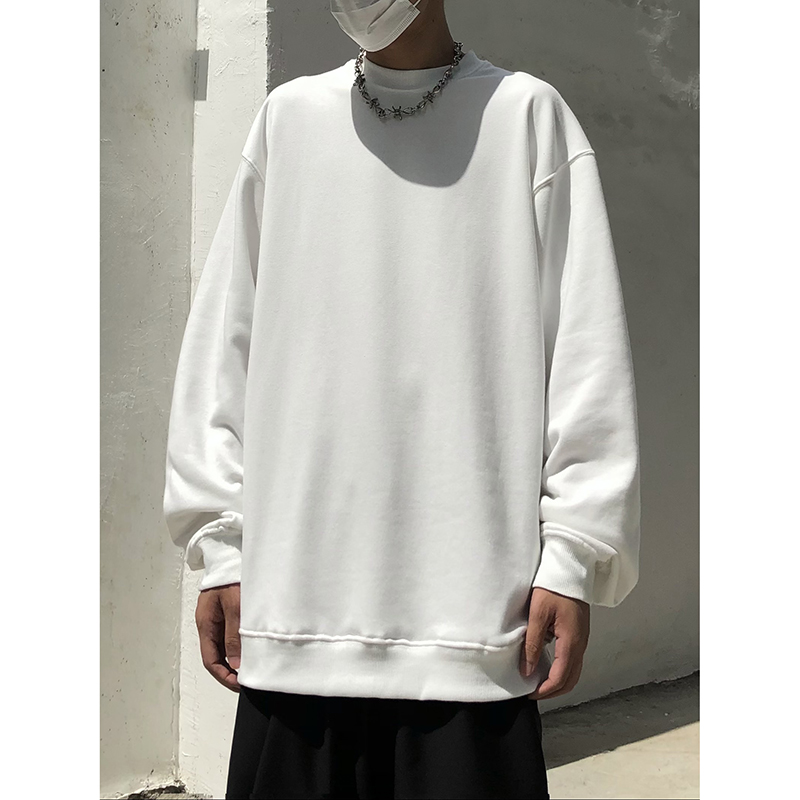 Klein Blue Oversized Terry Sweatshirt for Men and Women - Round Neck, Versatile High Street Style for Spring and Autumn