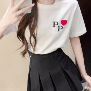 Korean-Style College Fashion Set for Women - Youthful Short-Sleeve T-Shirt & Pleated Skirt - Trendy Summer Outfit