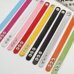 Korean Style Couple Adjustable Leather Bracelet - Minimalist Colorful Design for Versatile Everyday Wear