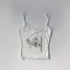Korean Style Fitted Cropped Camisole with Niche Print and Sexy Short Skirt - Suzen Blogger Inspired Design
