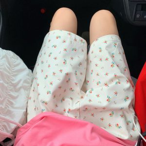 Korean Style Floral Slimming Casual Pants - Fresh & Age-Reducing Design for Effortless Everyday Wear