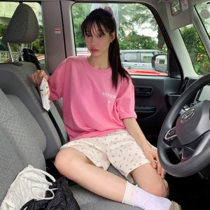 Korean Style Floral Slimming Casual Pants - Fresh & Age-Reducing Design for Effortless Everyday Wear