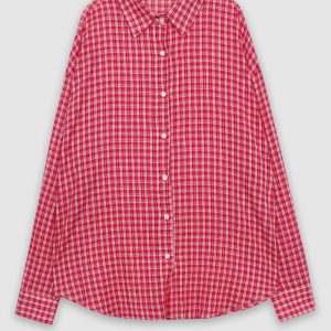 Korean Style Handmade Plaid Thin Sun Protection Shirt - Lightweight Summer Layering Top for Fashionable Outdoor Wear