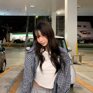 Korean Style Handmade Plaid Thin Sun Protection Shirt - Lightweight Summer Layering Top for Fashionable Outdoor Wear