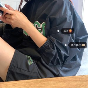 Korean Style Lettered Sports Suit - Cute All-Season Activewear for Women, Perfect for Gym and Casual Wear