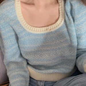 Korean Style Minimalist Round-Neck Loose Knit Sweater for Autumn & Winter - Unique Slim-Fit Casual Fashion