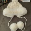 Korean Style "My Head Is Not Round" Lei Feng Hat - Women's Versatile Pom-Pom Knitted Wool Hat with Fleece Ear Protection