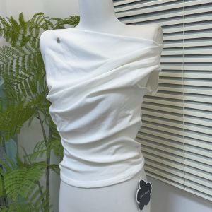 Korean Style Off-Shoulder Short Sleeve T-Shirt – Trendy Ella Gross Inspired Design for a Chic Look