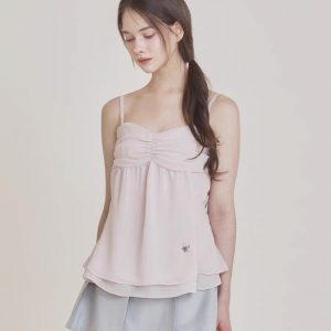 Korean Style Ruffled Strap Shawl Cardigan Set for Women - Blogger's Spring Summer Fashion Must-Have