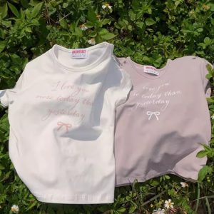 Korean Style Simple Letter Print Short Sleeve T-Shirt for Casual Wear - Trendy and Comfortable Summer Top