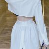 Korean Style Spring Slim Long Blazer Dress with Faux Two-Piece Design and Clever Waist-Exposing Cut for a Chic European Look