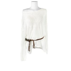 Korean-Style Summer Hollow Knitted Top with Vintage Wash Denim Pants - Casual Versatile Outfit for Effortless Style
