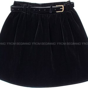 Korean Style Winter Mini Skirt Set with Waist Belt in Beautiful Matte Velvet - Trendy Fashion for Girls