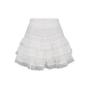 Lab-inspired Lace Flutter Sleeve Camisole Fairy Cake Dress Set - Y2K Aesthetic Fashion