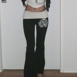 Lace Slim-Fit Low-Waist Long Pants Set for Women - Sexy 2024 Spring/Summer Fashion, Chic & Trendy Style for Girls