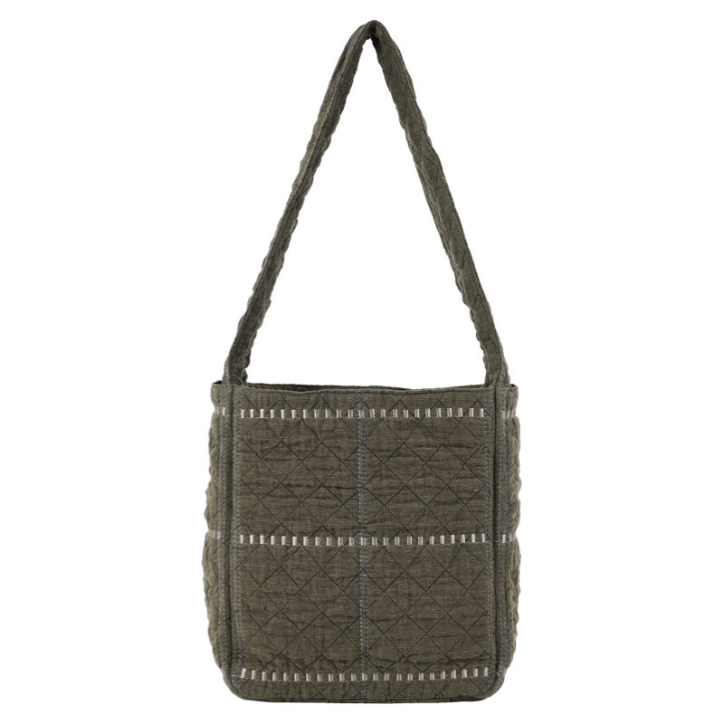 Large Capacity Vintage Wash Quilted Cotton Square Bag - Retro Style Tote for Everyday Use, 90s Inspired Fashion