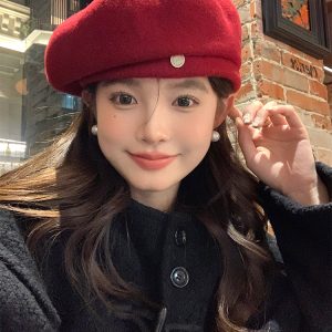 Large Head Circumference Wool Beret - 'My Head is Not Round' Autumn Winter 2024 Style for a Flattering Fit