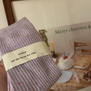 Lavender Cake Crumb Short Socks - Soft Texture, Trendy 90s Inspired Style