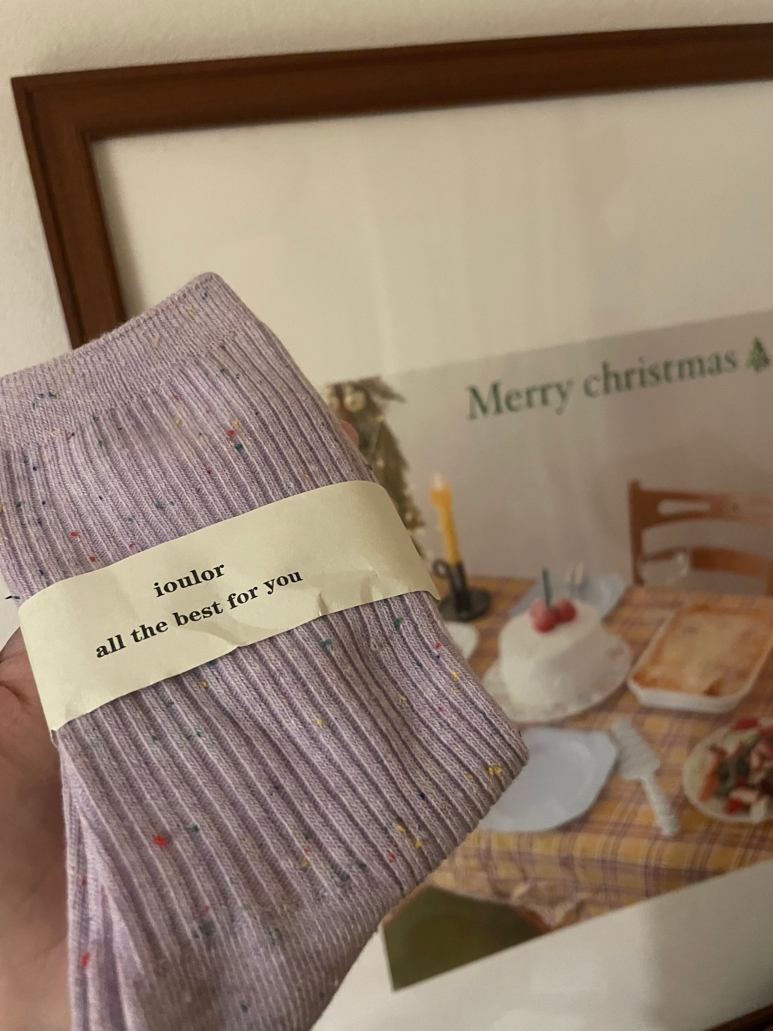 Lavender Cake Crumb Short Socks - Soft Texture, Trendy 90s Inspired Style