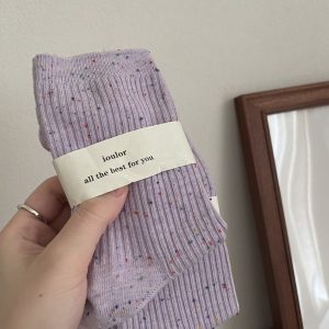 Lavender Cake Crumb Short Socks - Soft Texture, Trendy 90s Inspired Style