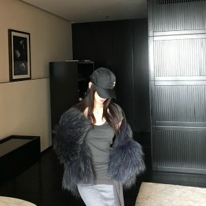Layered Galaxy Raccoon Fur Double-Sided Woven Short Slim Coat for Women - High-End Fashion Outerwear