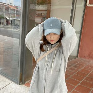 Light Blue Corduroy Baseball Cap - Korean Style Trendy Small Logo, Perfect Fit for Casual Fashion