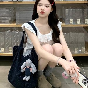 Light Blue High-Waisted Wide-Leg Denim Shorts for Women, Summer Style, Washed Loose Fit, Slimming Versatile Hot Pants