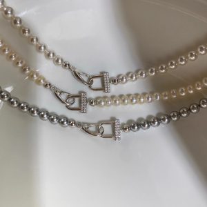 Light Luxury Freshwater Pearl Necklace with Silver Accents - Elegant Shijia Pearl Design for Chic Style