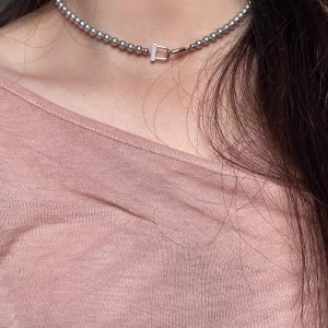 Light Luxury Freshwater Pearl Necklace with Silver Accents - Elegant Shijia Pearl Design for Chic Style