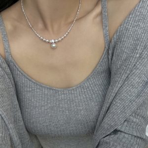 Light Luxury Pearl Gradient Necklace for Women, Niche Design, Elegant Jewelry, Trendy Accessory, Perfect for Special Occasions