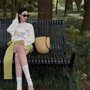 Lightweight Long Sleeve T-Shirt for Women, Hazy Floral Print, Summer Vibes, Sun Protection, Trendy Korean Style Top